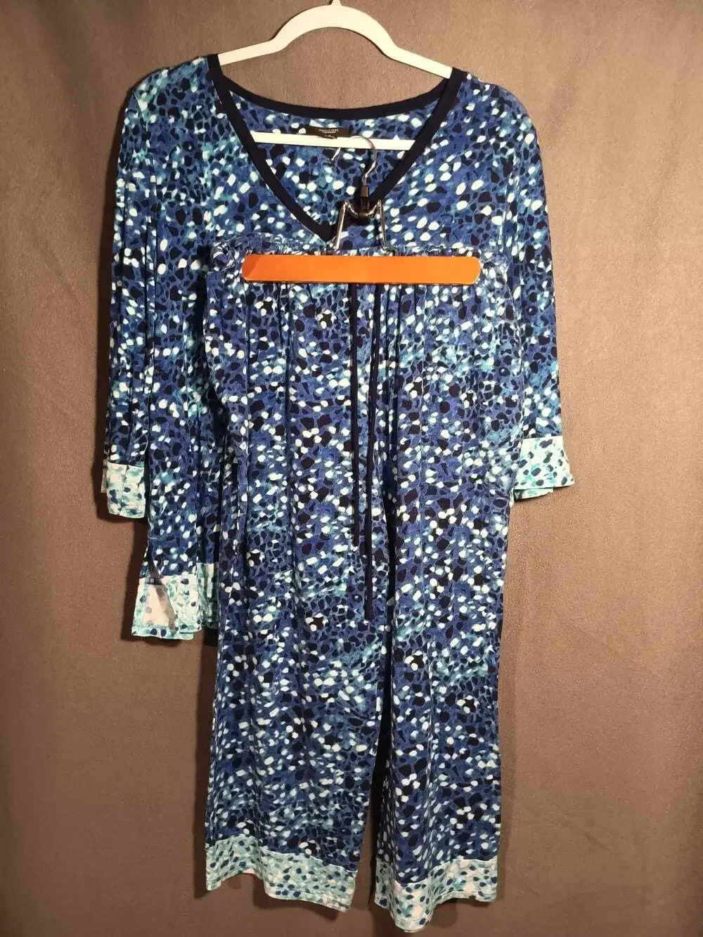 Simply Vera Vera Wang Capri Pajama Set Women’s Small Blue Floral Loungewear